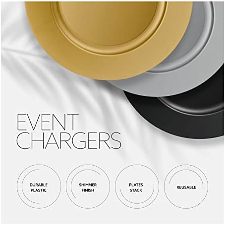 Elegant disposable charger plates 13 black