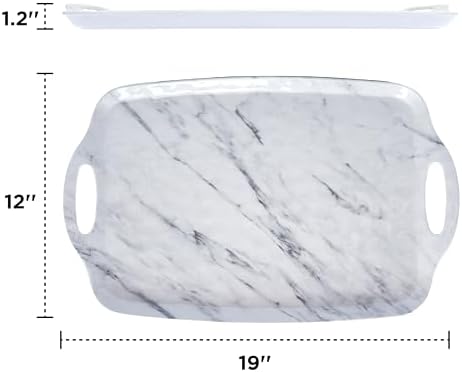 TP Melamine Serving Tray Set of 2 with Handles