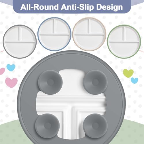 Domensi 8 SafePorcelain Plates for Kids with Anti-Slip Silicone Sleeves