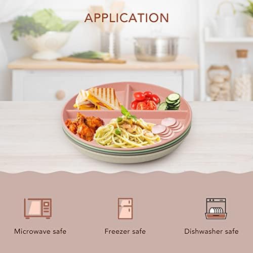 Sturdy Divided Plates with 4PCS Set
