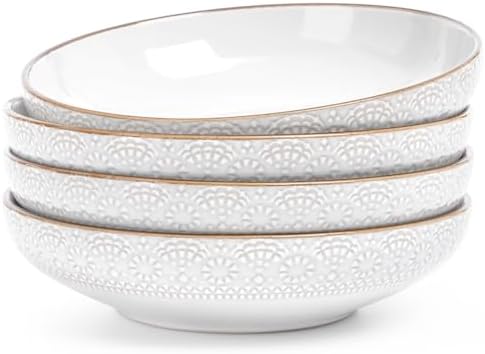 famiware 87 ceramic pasta bowls set of 4 unique design microwave dishwasher safe