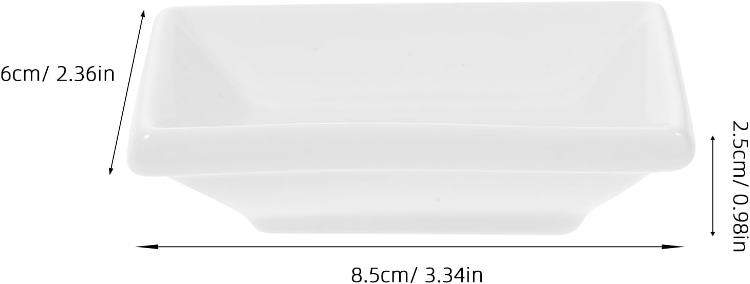 Elegant 6-Piece Small Ceramic Plates for App Dip White Modern Design