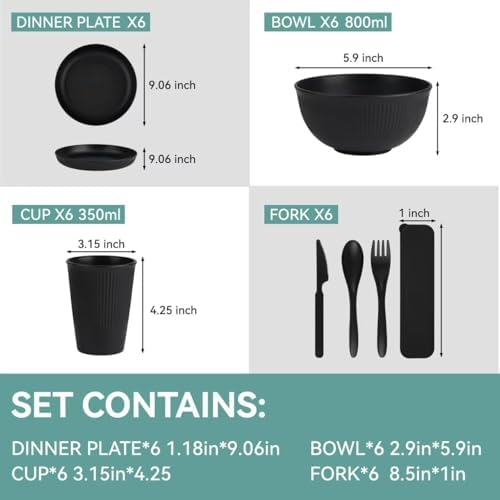 42-Piece Eco-Friendly Dinnerware Set