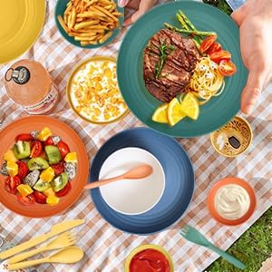 Wrova 28-Piece Wheat Straw Dinnerware Set