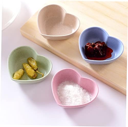 4-Piece set of Handmade Organic Heart-Shaped Encoding Dipping Bowls