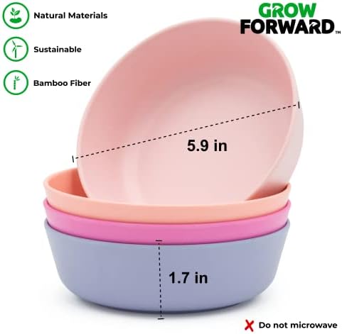 Grow Forward Bamboo Kids Plates and Bowls Set