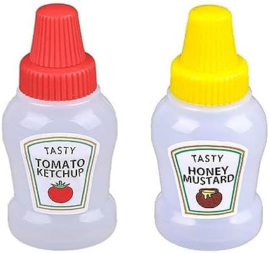 25ml Mini Condiment Squeeze Bottles Set