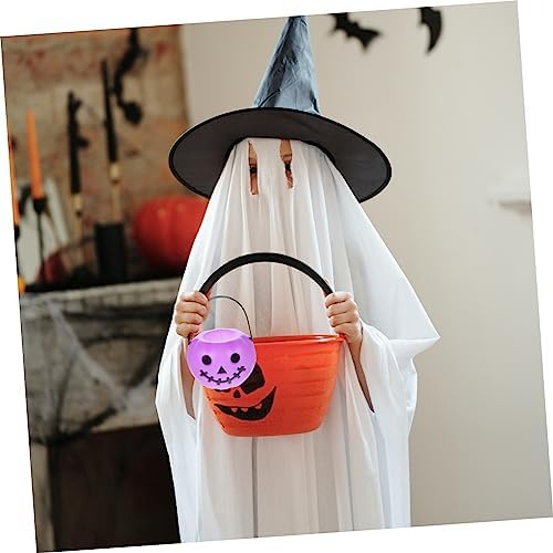 Halloween 3-Piece Candy Holder Set - Mini Bucket Cauldron Pumpkin Design