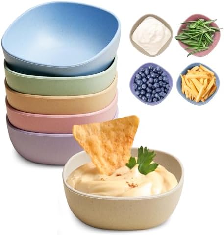Durable Wheat Straw Soy Sauce Bowls for Parties