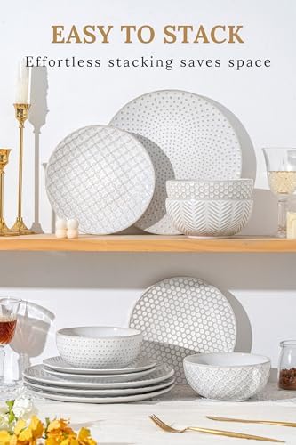 Elegant 12-Piece Dinnerware Set for Home Kitchen