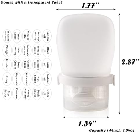 6-Pack Silicone Travel Condiment Bottles