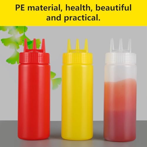 3-Piece Condiment Squeeze Bottles for Mess-Free Use
