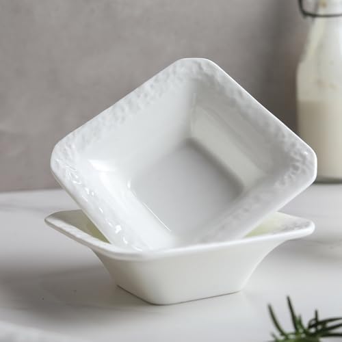 Feenmai Ceramic Dipping Bowl Set of 6 4 oz Square Serving Bowls