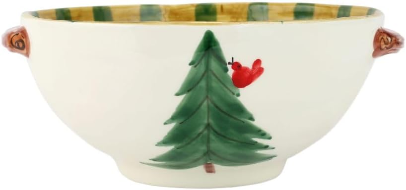 Multicolor Christmas Handled Bowl
