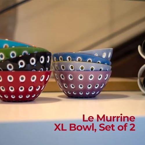 Gbuzzini Le Murrine 47 Bowl Set 2 - Red White - Elegant Design Durable