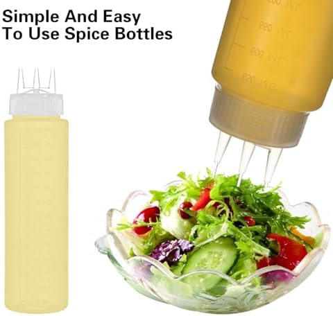 4 PC 23 oz Squeeze Bottles for Condiments White Ubamdom