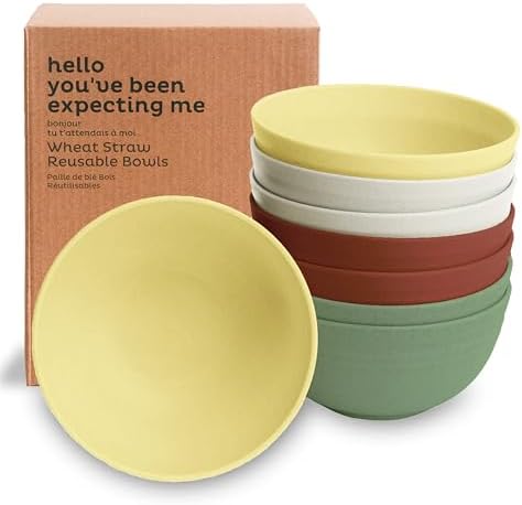 Nook Theory Wheat Straw Bowl Set of 8 26 Oz