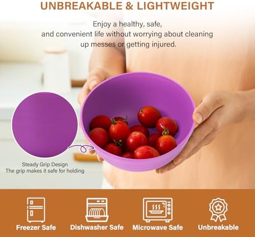 Homienly Unbreakable Wheat Straw Bowls Set of 6