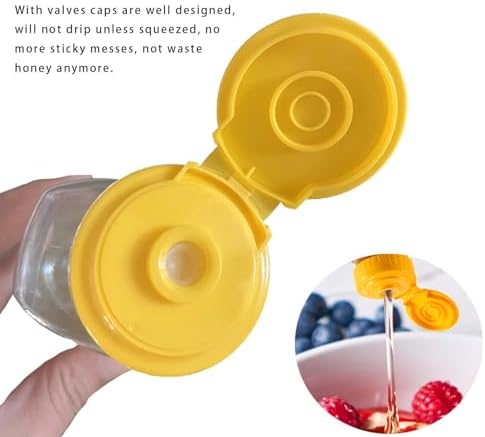 2-Pack Plastic Honey Squeeze Bottles with Funnel Durable BPA-Free Kitchen Dispensers