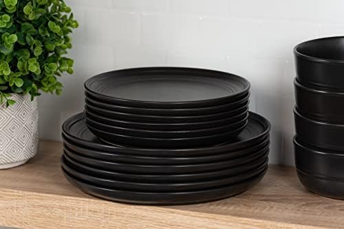 Matte Black Elegant 105-inch Dinner Plate Set of 6