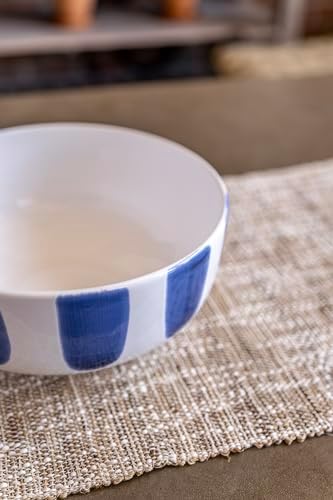 Vietri Viva Santorini Dot Large Footed Serving Bowl