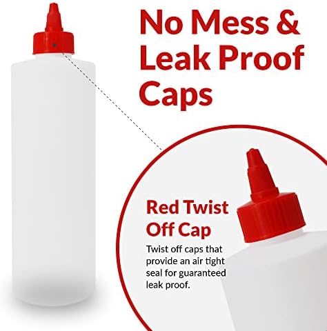 BPA-Free Plastic Squeeze Bottles 16 Oz 8 Pack