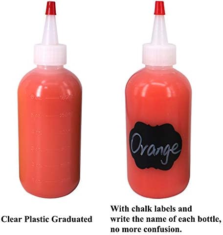 12-Pack Squeeze Bottles with Red Tip Caps