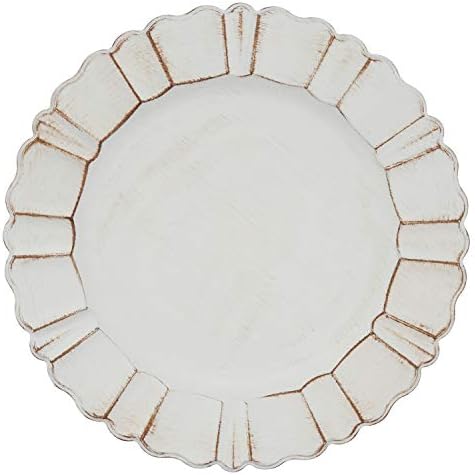 Fennco Styles 13 Ivory Ruffled Chargar Plates Set of 4