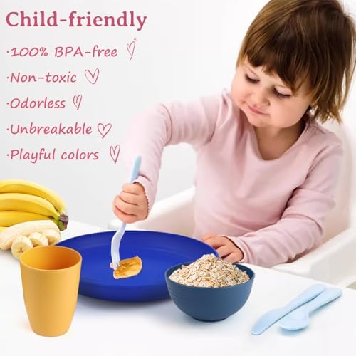 Homienly Deep-Dish Dinner Plate Set 8-Piece 9-inch Microwave Dishwasher Safe