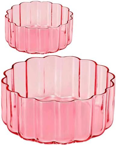 Khen Glass Flower Wave Bowls Set