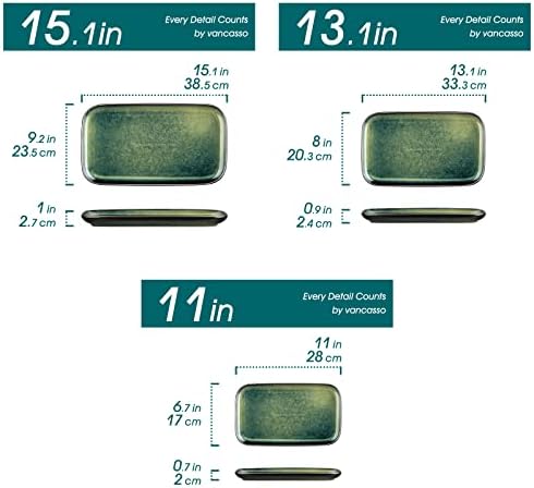 Stylish 3-Piece Rectangular Serving Platter Set