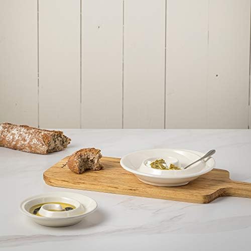 Elegant White 6-Inch Ceramic Spiral Appetizer Dish - Microwave Dishwasher Safe