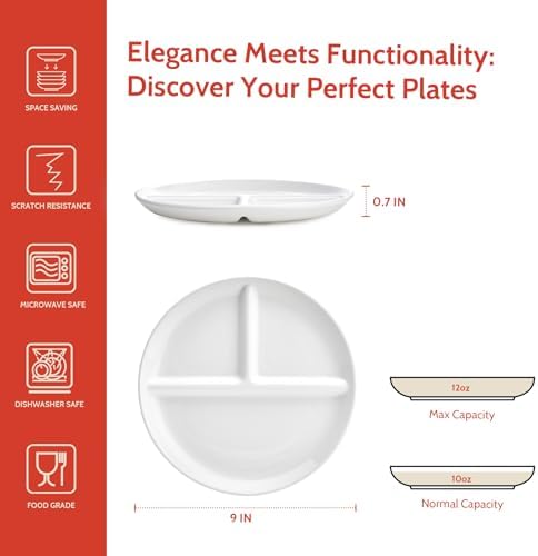 Sweese Portion Control Plates Set of 2 for Adults