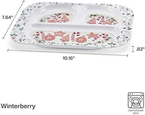 Melamine Child Size Dinner Trays Winterberry Design Set of 4