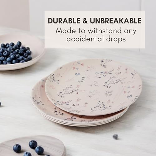 Eco-Friendly Bamboo Dinner Plates 8 BPA-Free for Family Use