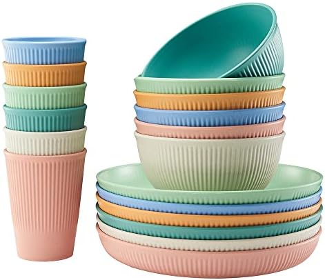 18pcs Unbreakable Reusable Dinnerware Set