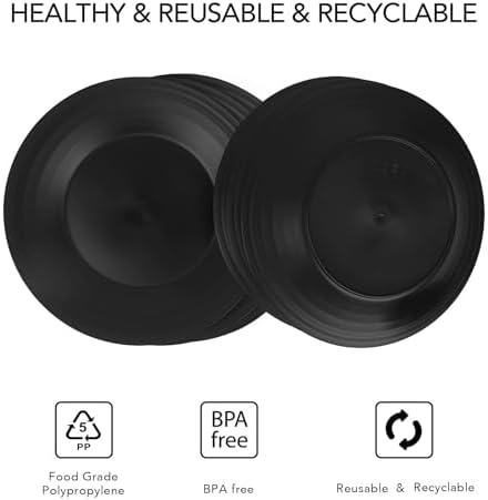 Eco-Friendly 6-Piece Dish Microwave-Safe Wheat Straw Plates