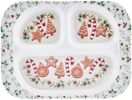 Melamine Child Size Dinner Trays Winterberry Design Set of 4