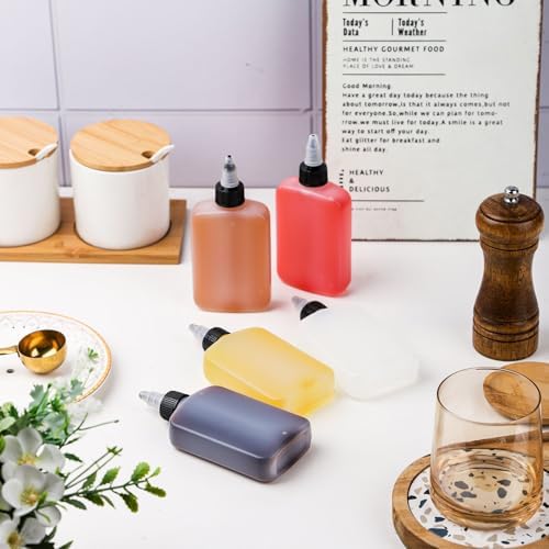 RAMFIYN 6-Pack Mini Squeeze Bottles for Camping Cooking