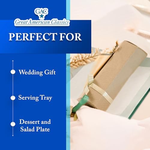 Elegant GAC Tempered Glass Square Dessert Plates Set of 4 6 x 6
