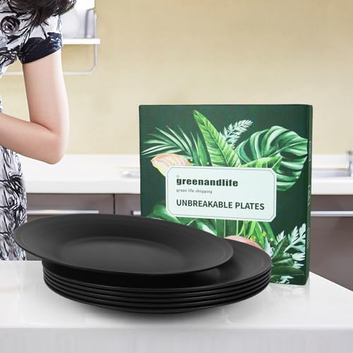Eco-Friendly 6-Piece Dish Microwave-Safe Wheat Straw Plates