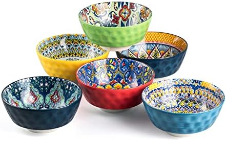 Vibrant Bohemian Ceramic Snack Bowls Set