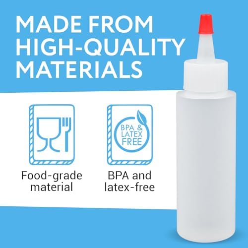 IMPRESA 4 oz Plastic Squeeze Bottles 8 Pack