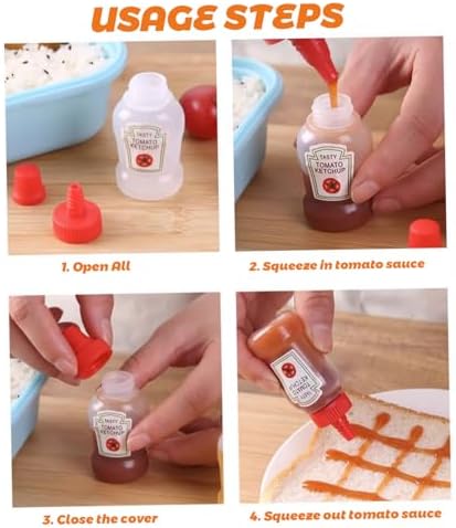 Neroyaner4-Pack Mini Ketchup Bottles