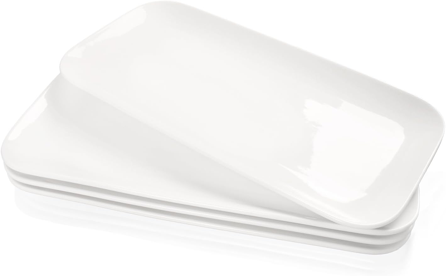 Serving Platters Set of 4 Microwave Oven Dishwasher Safe White 124 Inch