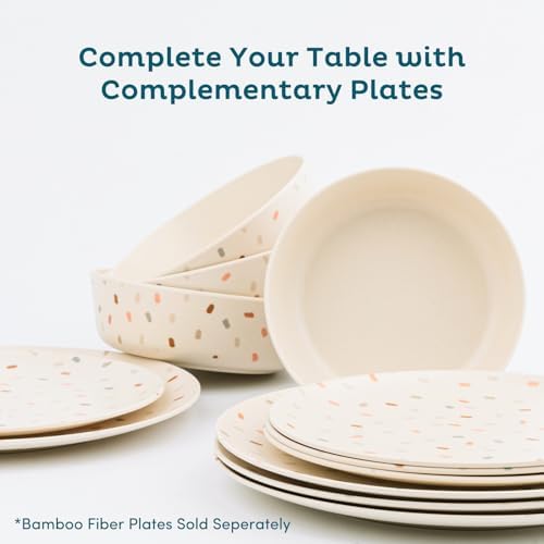 4-Piece Shatterproof Bamboo Bowls for Kids