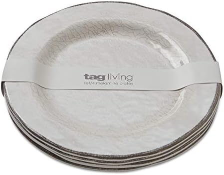 Melamine Dinnerware Set - Ivory - 9x9 Unique Design with Wavy Edge
