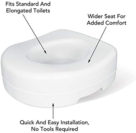 Carex Elevated Toilet Seat - 55 inch Riser