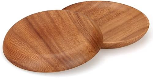 Two Small Wooden Dessert Plates for Acacia Wood Snacks