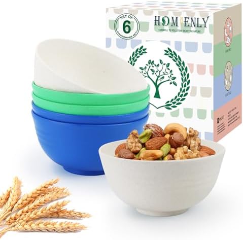 Homienly 26 Oz Wheat Straw Bowls Set of 6 Island